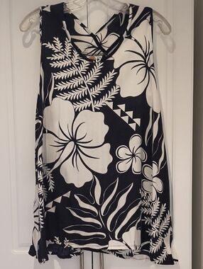 Tropical A-Line Racerback Tunic Top Or Beach Cover-up